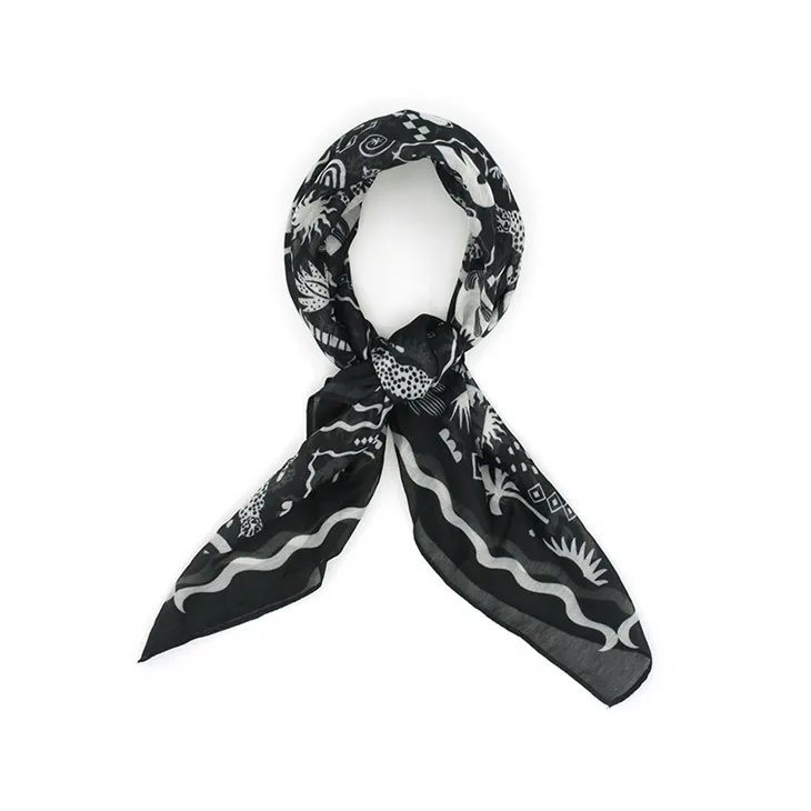 Sort grafisk print Bandana S051
