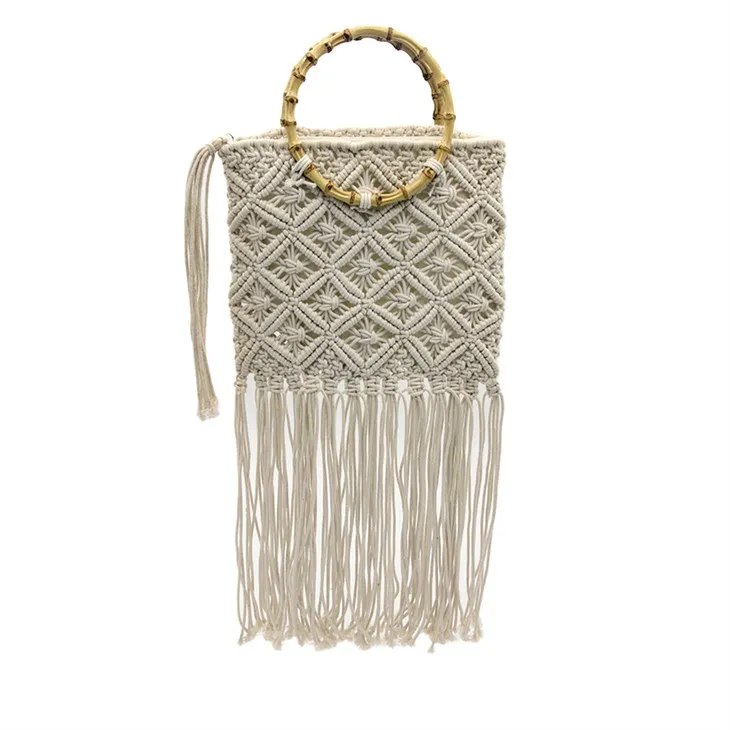 Medium hæklet bambustaske