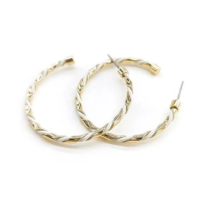 Guld tekstur charme ørering