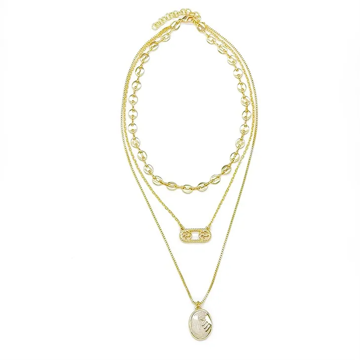 Guld Zodiac lagdelt halskæde