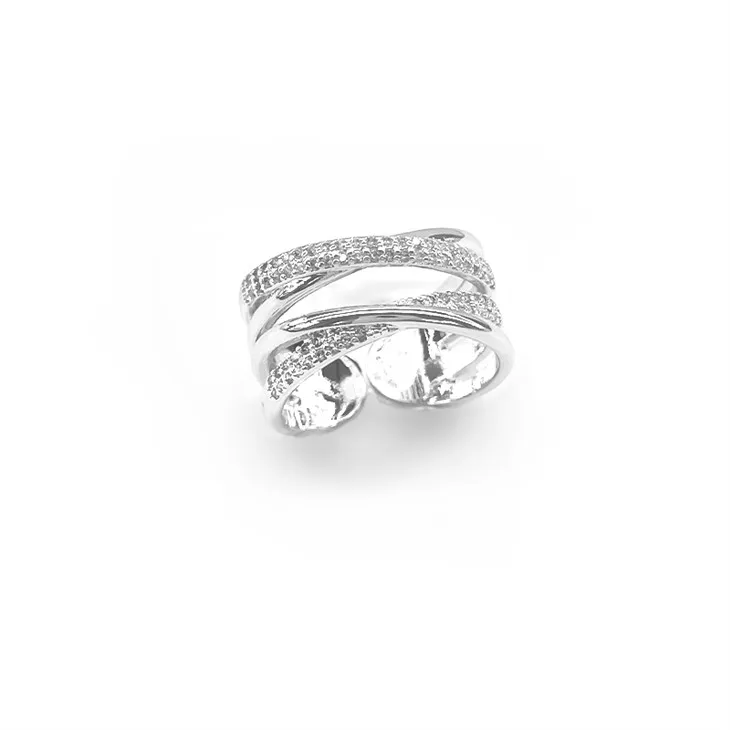 Sølv coil børstede ringe